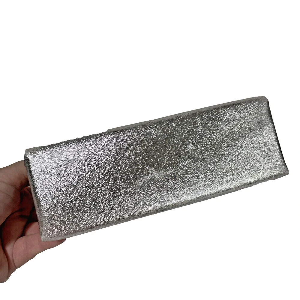 Vintage Silver Metallic Evening Bag Mid Century Top Handle Dressy Event Purse